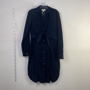 Maeve Anthropologie Blue Shirt Dress, Size 8, Cotton, Long